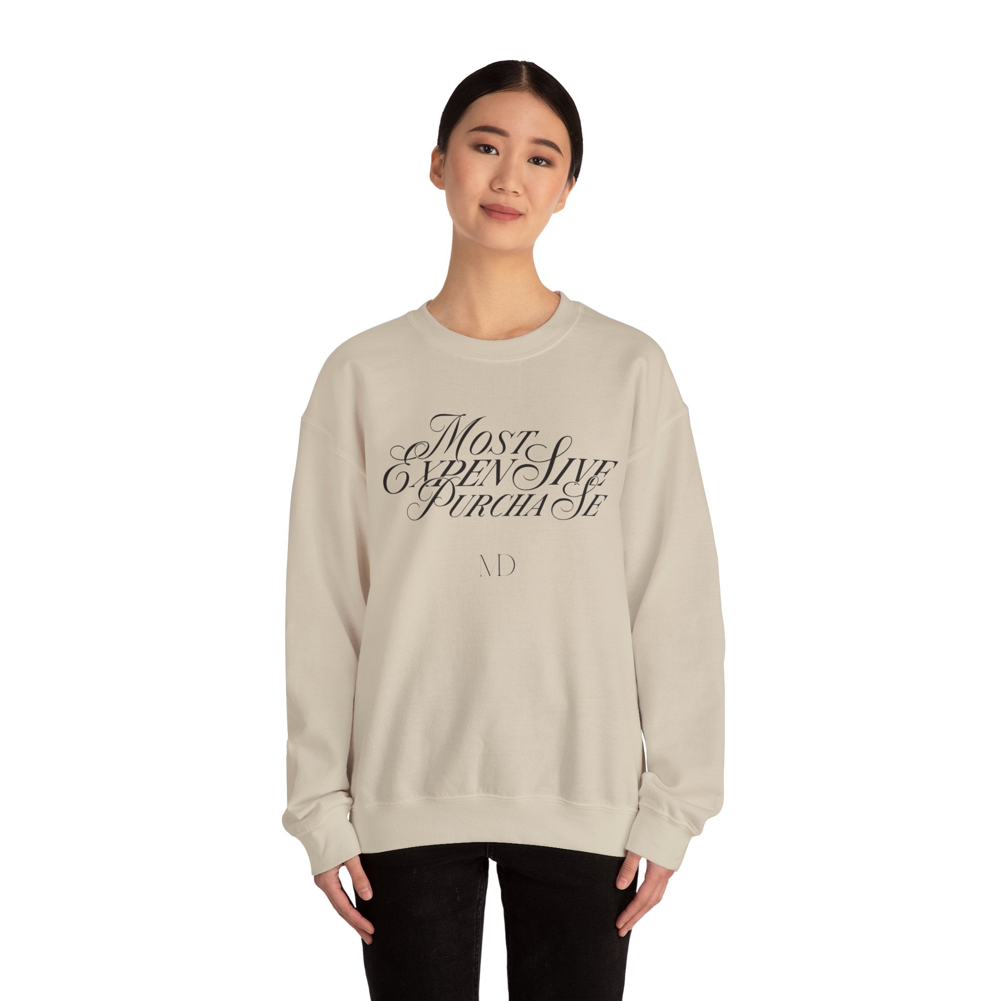 Most Expensive Purchase Crewneck | Chic Black